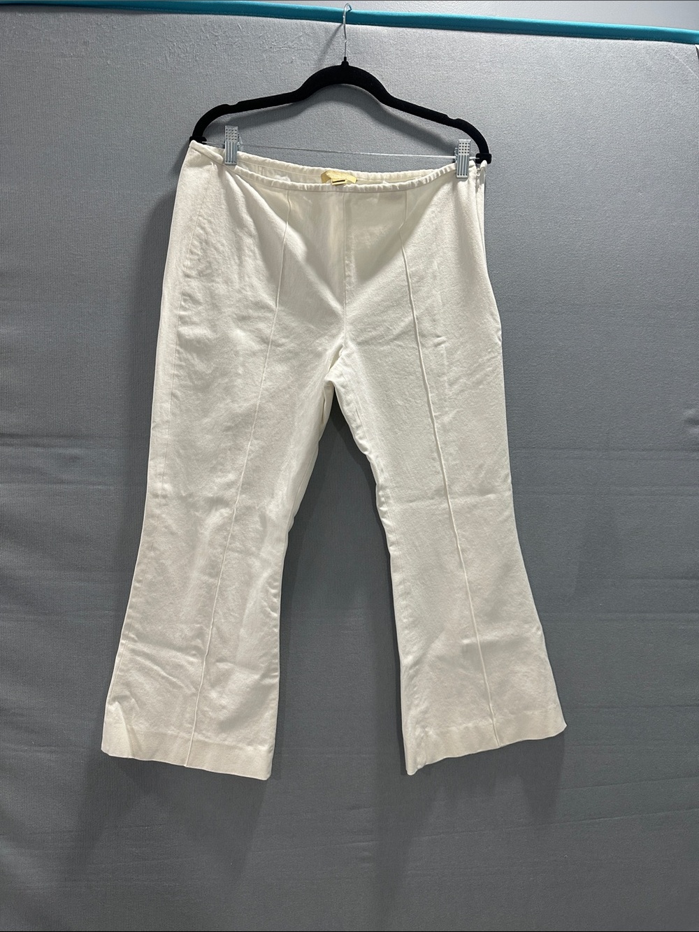 Michael Kors Collection white cream Cropped Wide-Leg Pants size 12
